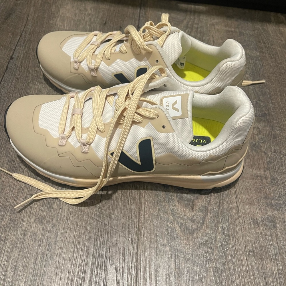 Veja Cream and Black Sneakers